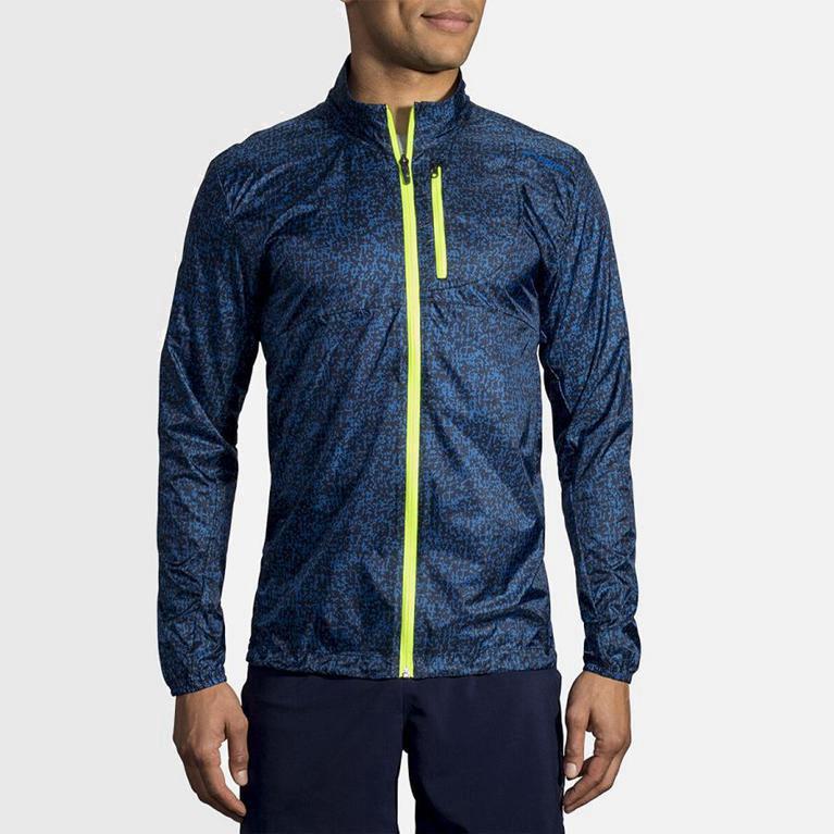 Brooks Men's Lsd Running Jackets Singapore - Blue (16359-LKFN)